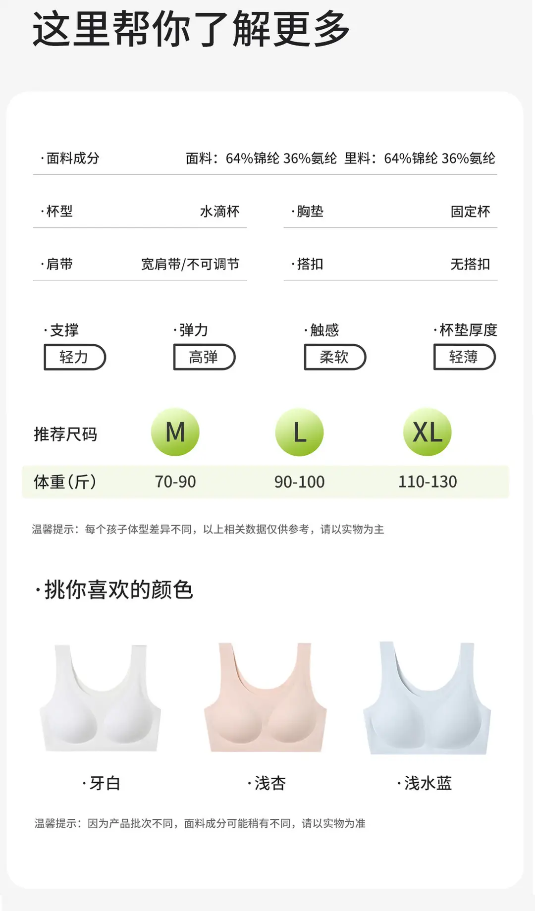 Seamless Underwear for Junior High School Students, 15-Year-Old Girls' Anti-Shock Vest, Second and Third Stage Teenage Bras — feature 12