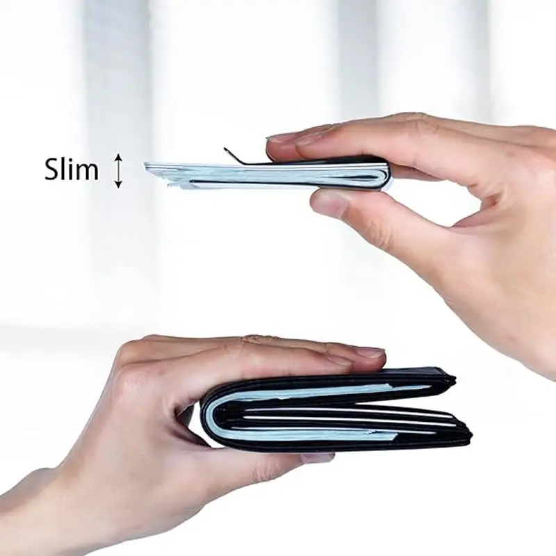 New Card Holder Portable Moisture-Proof Carbon Fiber Cross-Border Amazon Popular Ebay Stripesd Wallet Card Holder Copper Wallet — feature 7