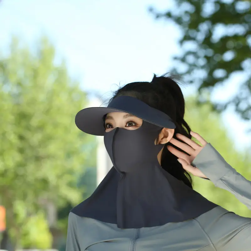 Women's Reusable Sun Protective Mask with Veil Cap - Image 6