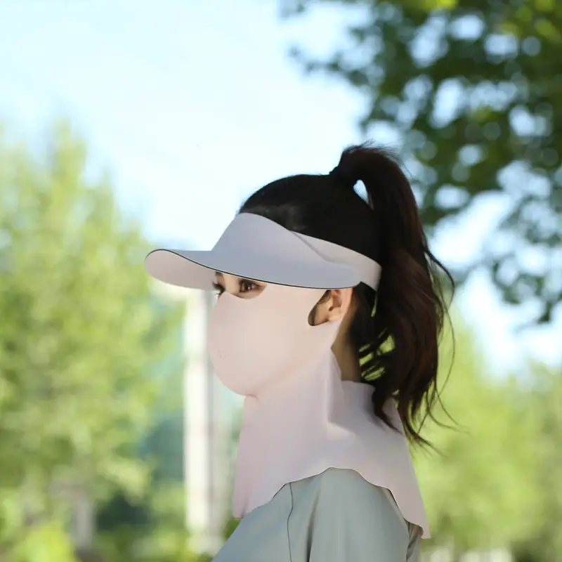 Women's Reusable Sun Protective Mask with Veil Cap - Image 8