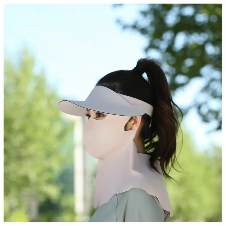 Women's Reusable Sun Protective Mask with Veil Cap — feature 13