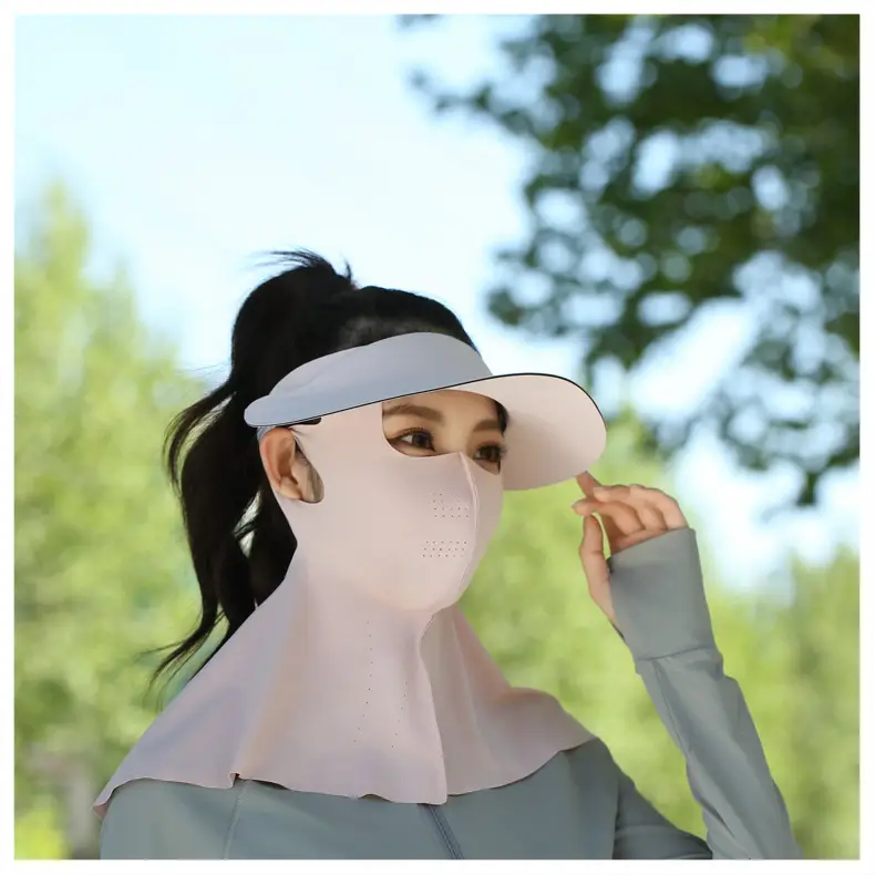 Women's Reusable Sun Protective Mask with Veil Cap — feature 14