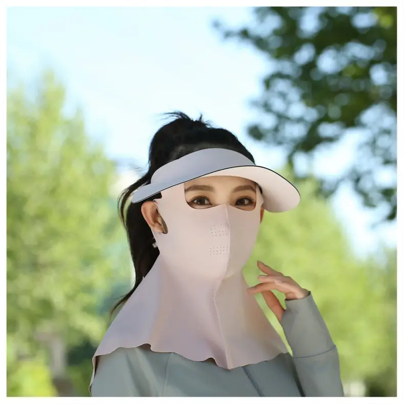 Women's Reusable Sun Protective Mask with Veil Cap — feature 15