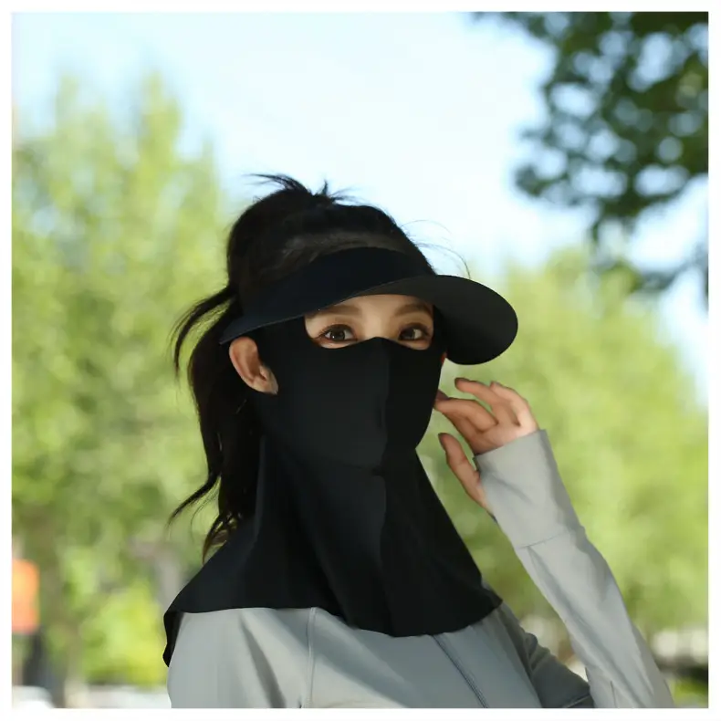 Women's Reusable Sun Protective Mask with Veil Cap — feature 19