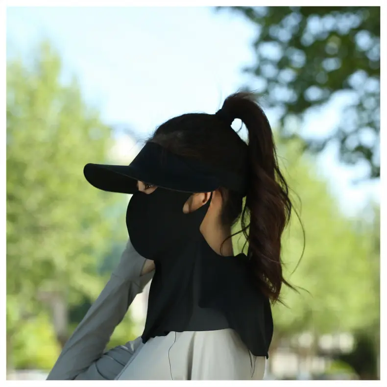 Women's Reusable Sun Protective Mask with Veil Cap — feature 20