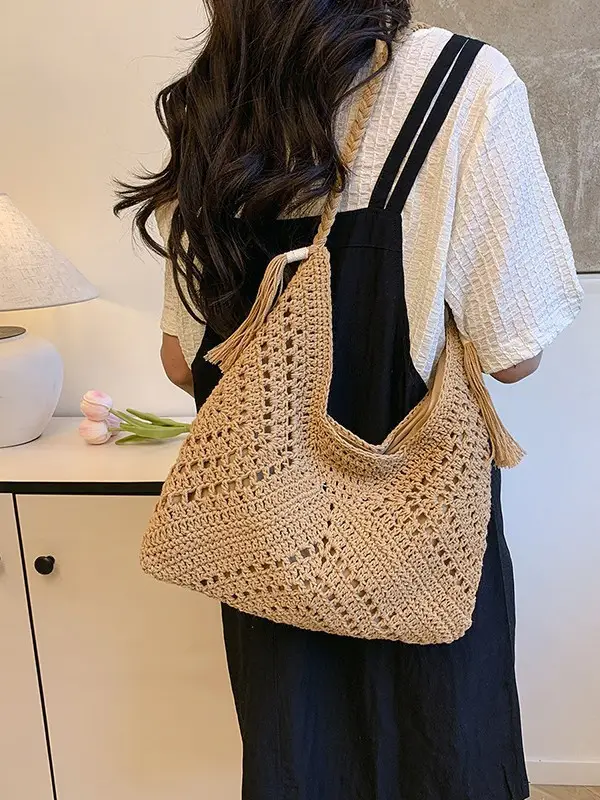 Cross-Border Woven Shoulder Bag Pastoral Style 2026 - Image 6