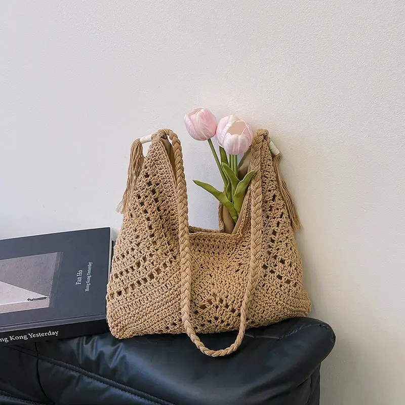 Cross-Border Woven Shoulder Bag Pastoral Style 2026 - Image 2