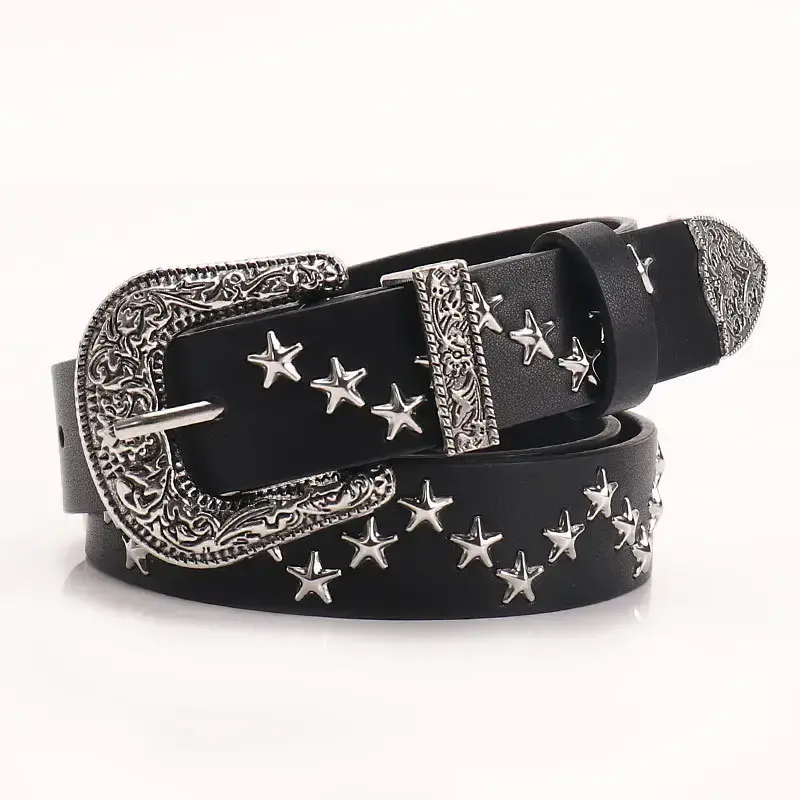 Black Belt with Star Stickers for Women - Image 3