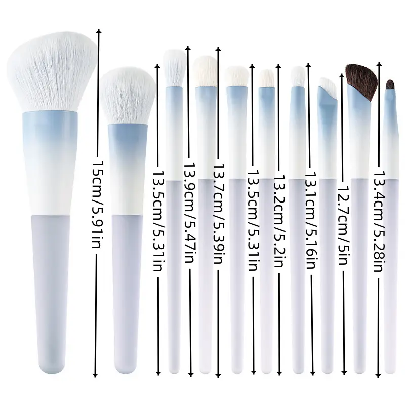 10-Piece Makeup Brush Set for Blush, Shadow & Eye Makeup - Image 7