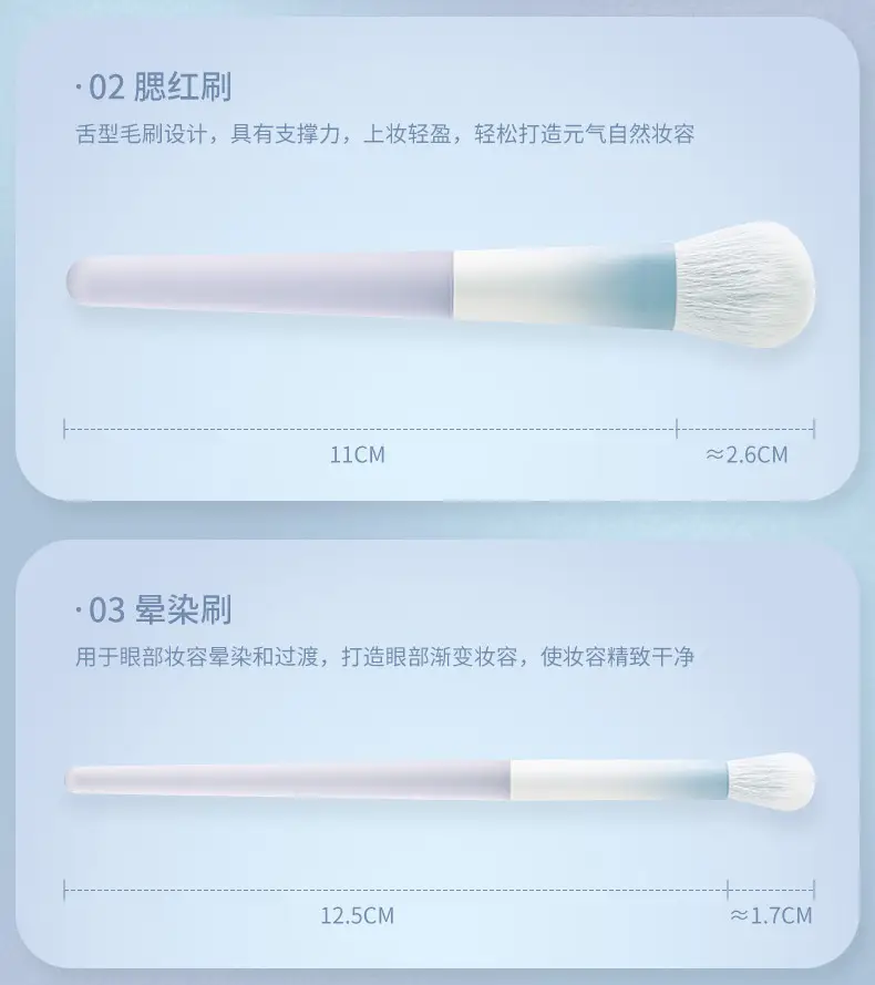 10-Piece Makeup Brush Set for Blush, Shadow & Eye Makeup β feature 10