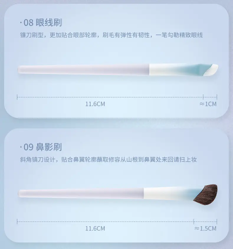 10-Piece Makeup Brush Set for Blush, Shadow & Eye Makeup β feature 13