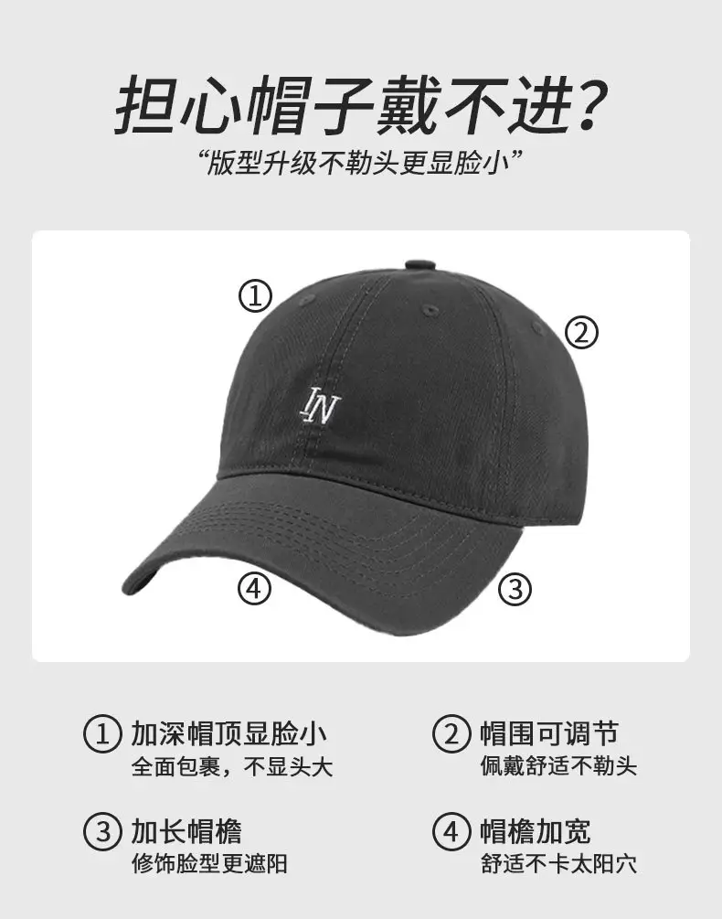 Women Baseball Cap White Ins Soft Casual Sunshade — feature 15