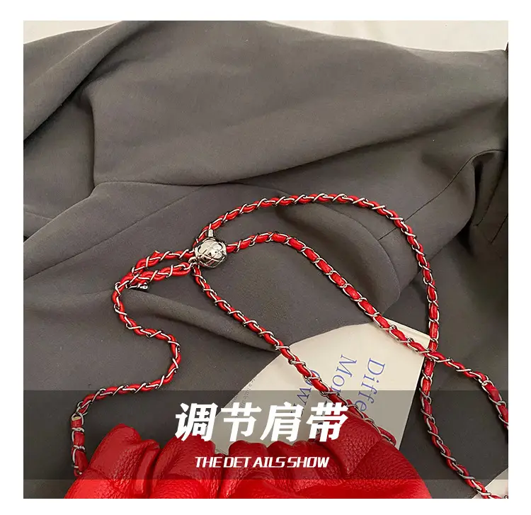 Women's Creamy Cloud Chain Shoulder Bag with Drawstring Closure — feature 6