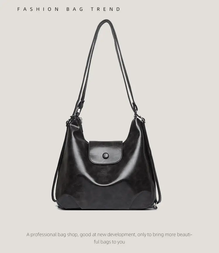 Women's Black Leather Crossbody Bag 2025 Large Capacity — feature 11