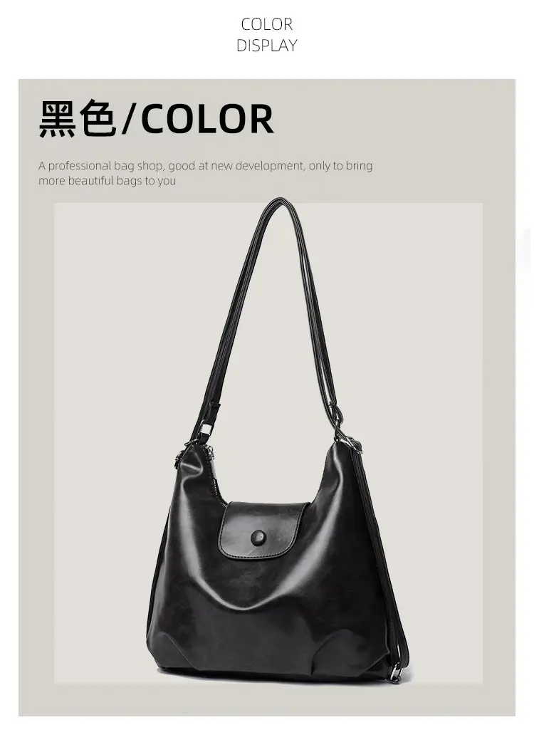 Women's Black Leather Crossbody Bag 2025 Large Capacity — feature 6