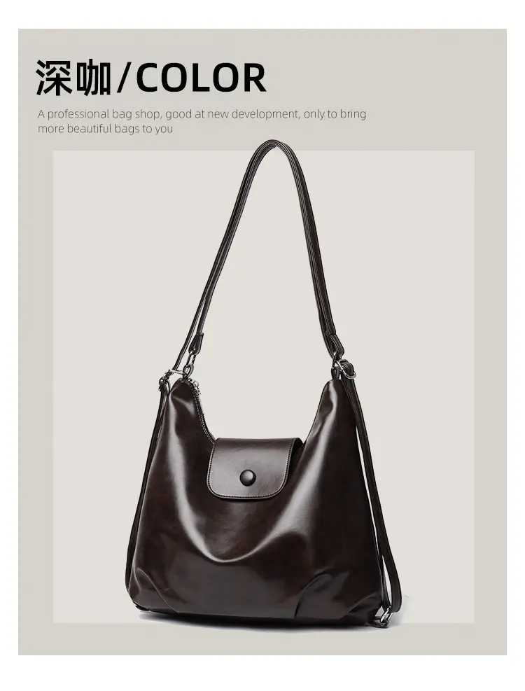 Women's Black Leather Crossbody Bag 2025 Large Capacity — feature 7