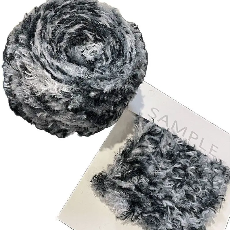 Fancy Yarn, Section-Dyed Fur Thread, Knitted Scarf, Coral Velvet, Imitation Mink Velvet, Hand-Knitted DIY Crochet