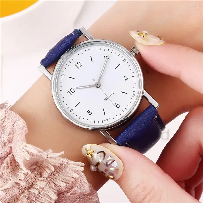 Black Luminous Quartz Women's Watch with Green LED Display - Image 28