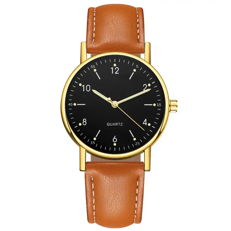 Black Luminous Quartz Women's Watch with Green LED Display - Image 10