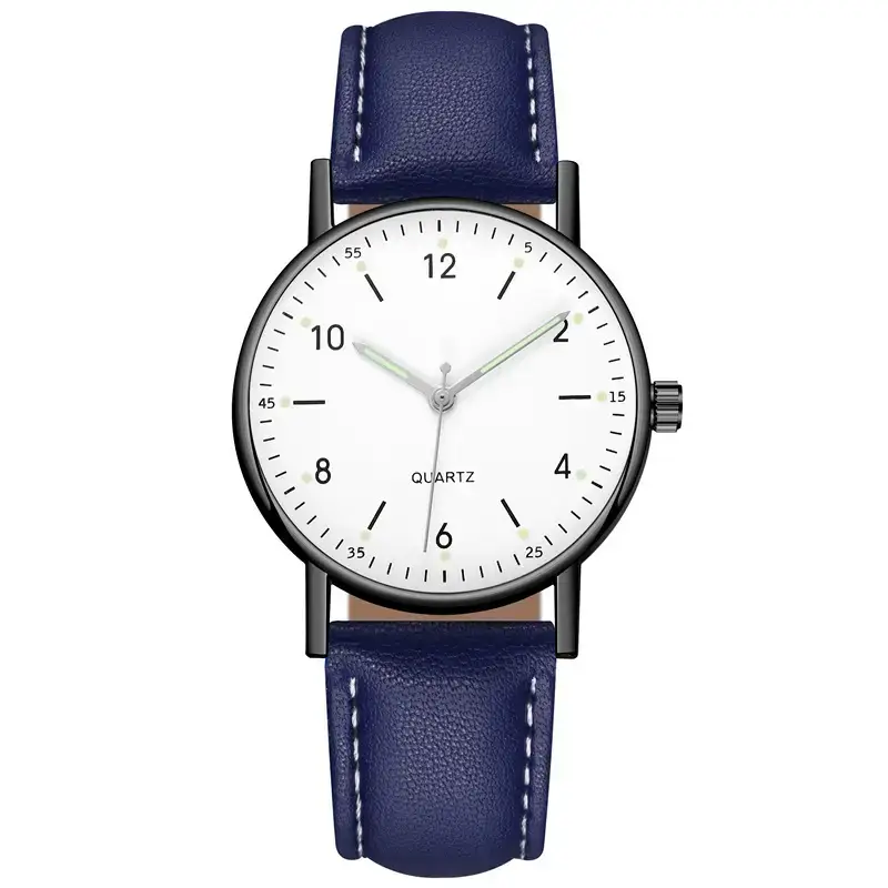 Black Luminous Quartz Women's Watch with Green LED Display - Image 11
