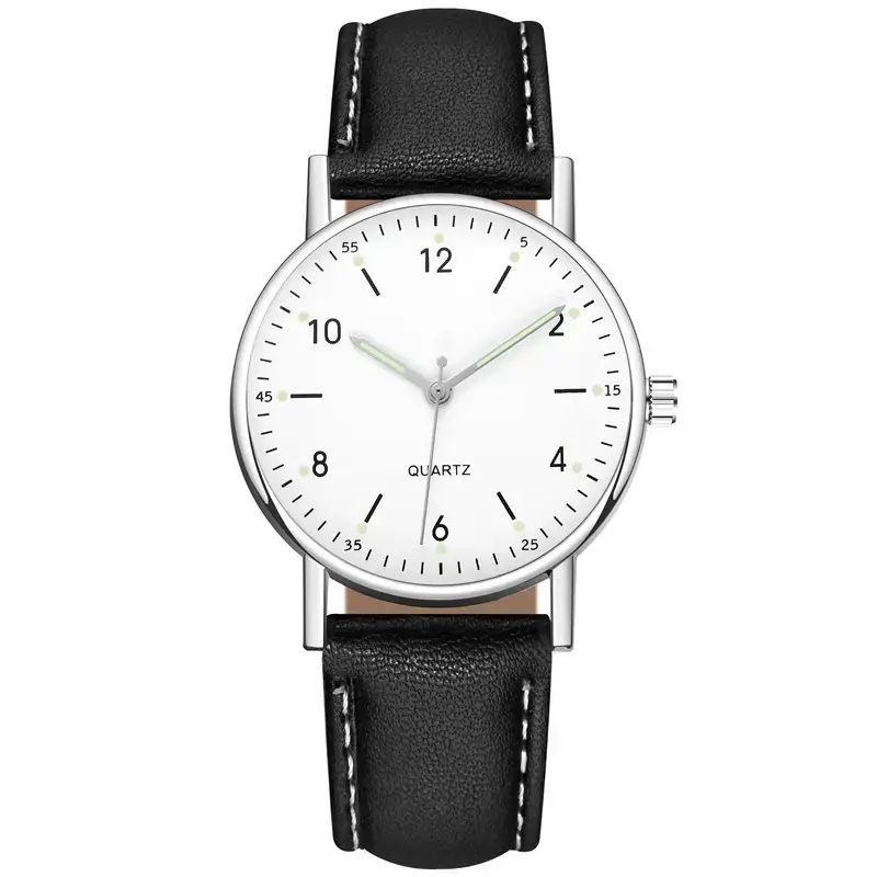 Black Luminous Quartz Women's Watch with Green LED Display - Image 19