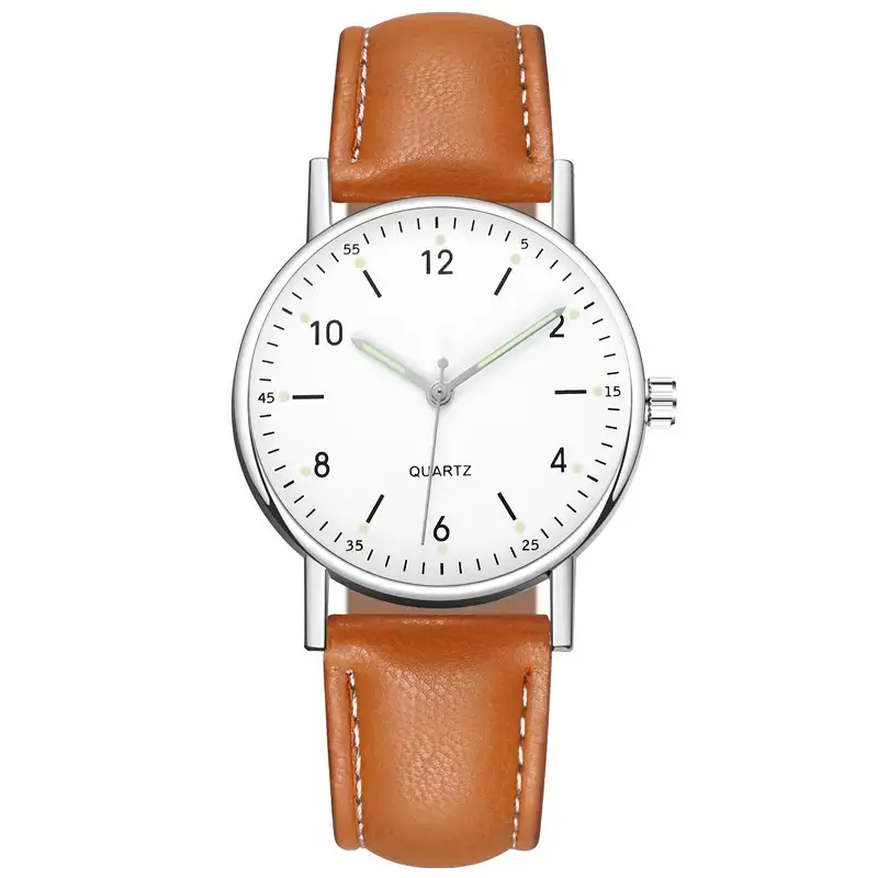 Black Luminous Quartz Women's Watch with Green LED Display - Image 21