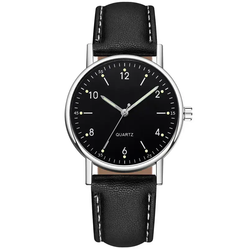 Black Luminous Quartz Women's Watch with Green LED Display - Image 22