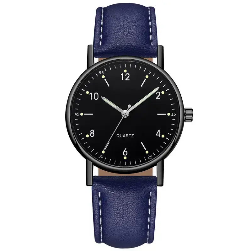 Black Luminous Quartz Women's Watch with Green LED Display - Image 3