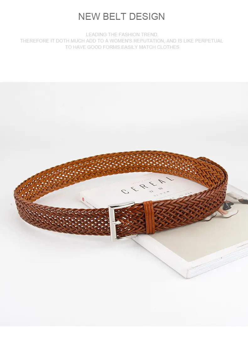 Woven Punch-Free Ladies Belt with Casual Pants — feature 11