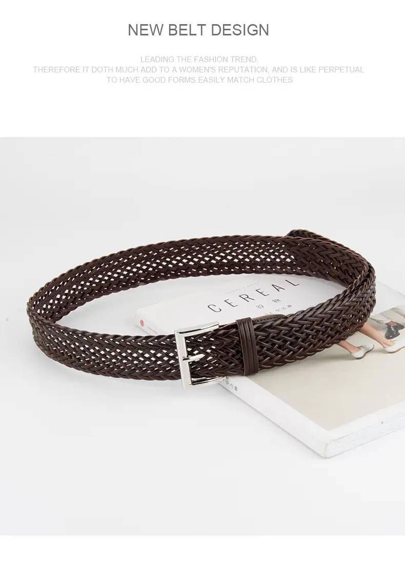 Woven Punch-Free Ladies Belt with Casual Pants — feature 13