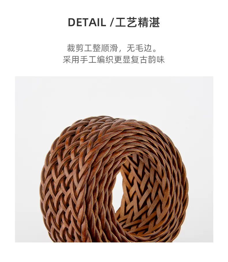 Woven Punch-Free Ladies Belt with Casual Pants — feature 7