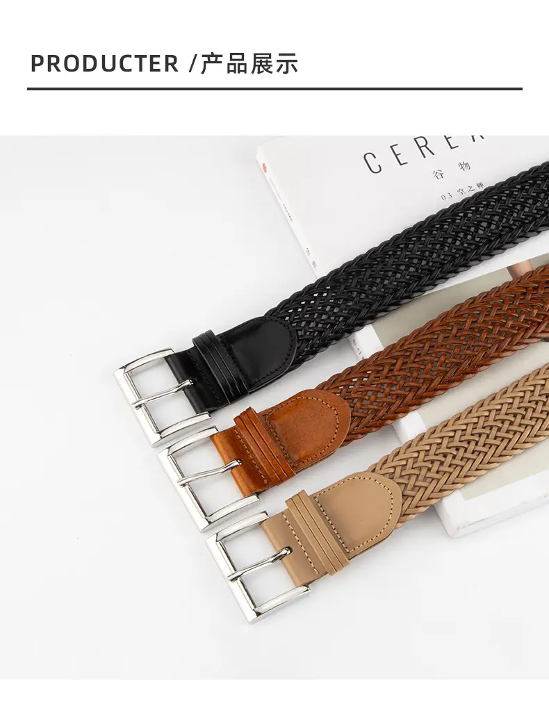 Woven Punch-Free Ladies Belt with Casual Pants — feature 9