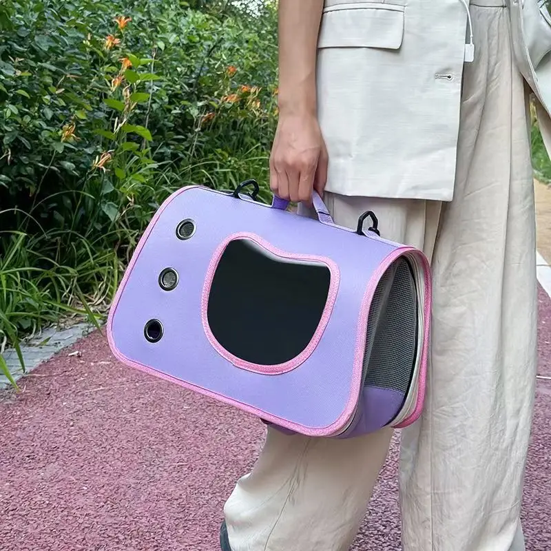 Foldable Pet Bag Yellow Blue Portable Crossbody — feature 10
