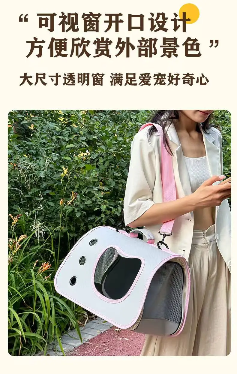 Foldable Pet Bag Yellow Blue Portable Crossbody — feature 4