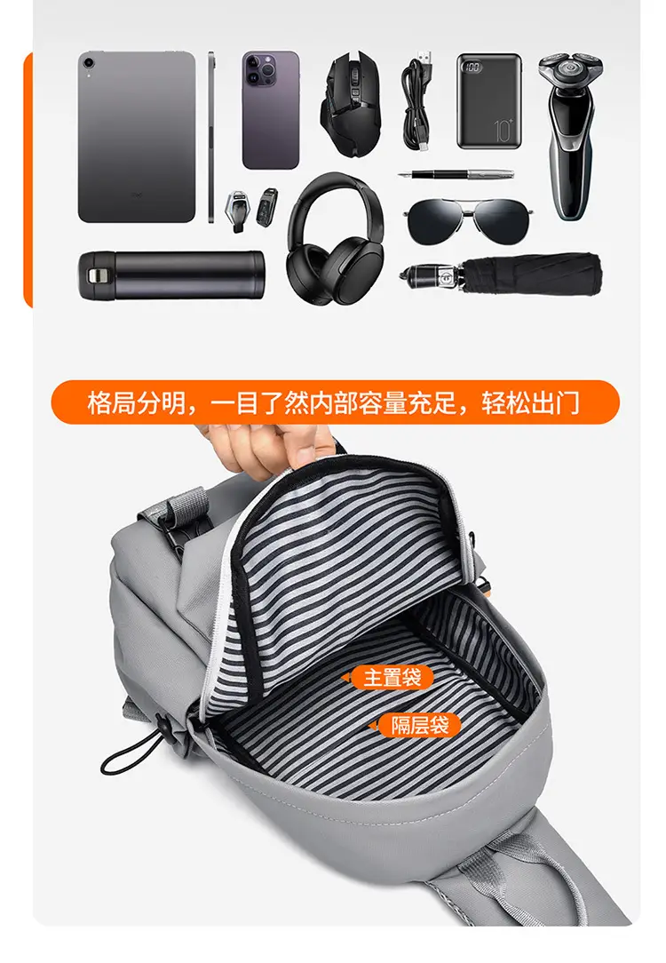Men's Waterproof Crossbody Backpack for School & Outdoor Use — feature 11