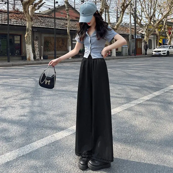 Women High-Waist Loose Wide Leg Pants Light Blue 2025 — feature 15