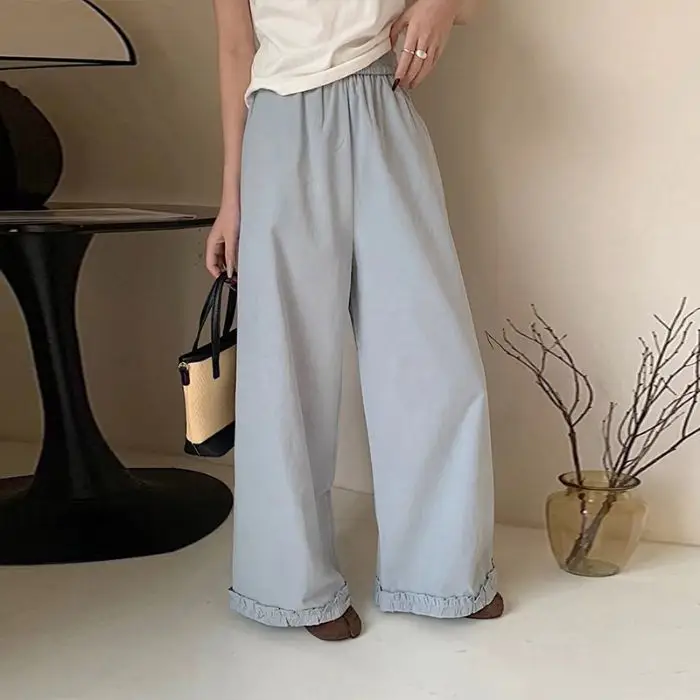Women High-Waist Loose Wide Leg Pants Light Blue 2025 — feature 18