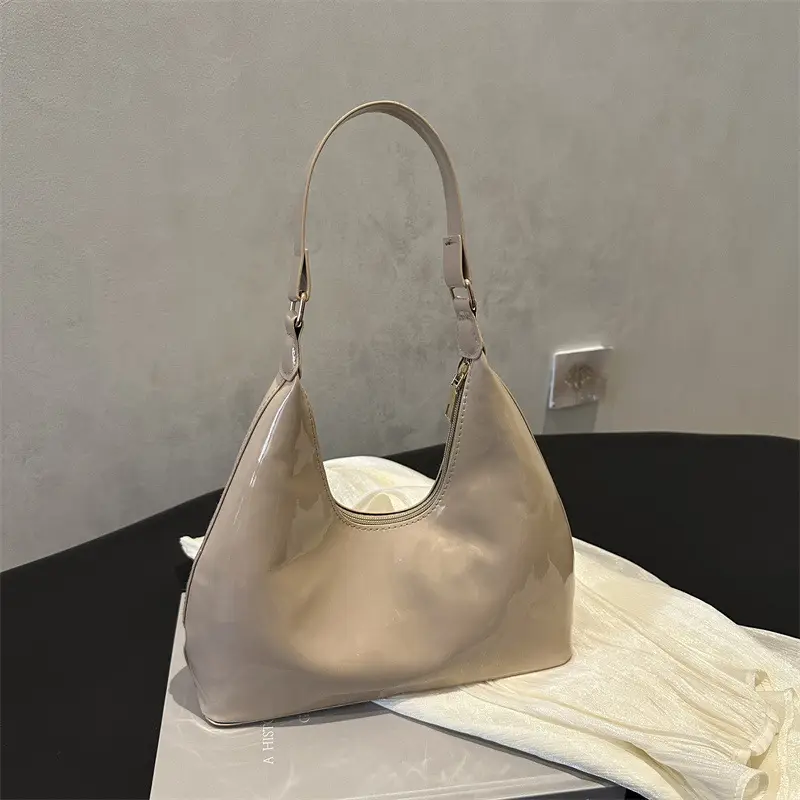 Light Patent Leather Shoulder Bag for Women - Image 5