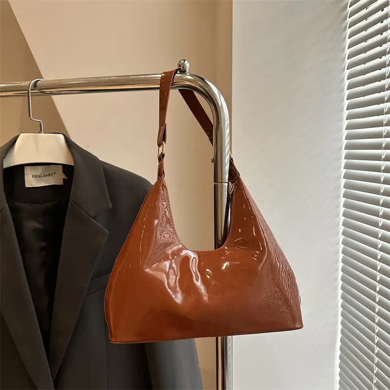 Light Patent Leather Shoulder Bag for Women - Image 7