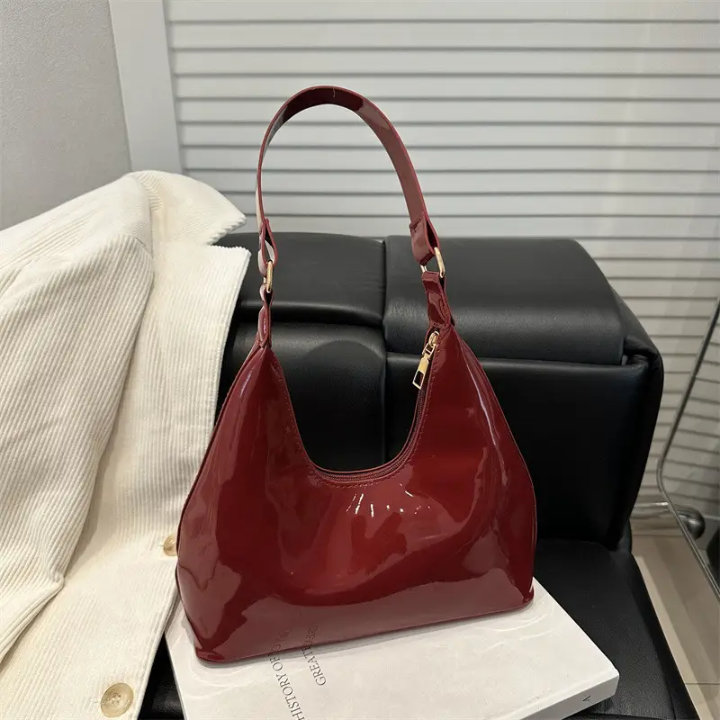 Light Patent Leather Shoulder Bag for Women - Image 8