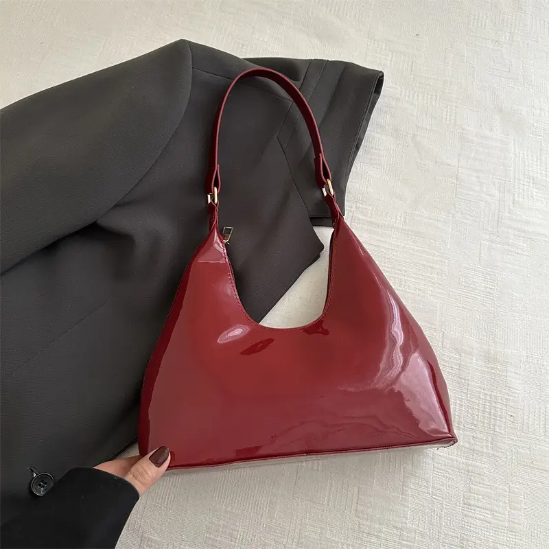 Light Patent Leather Shoulder Bag for Women - Image 2