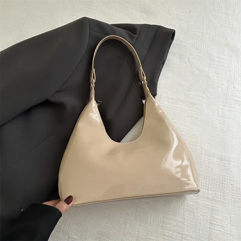 Light Patent Leather Shoulder Bag for Women - Image 3