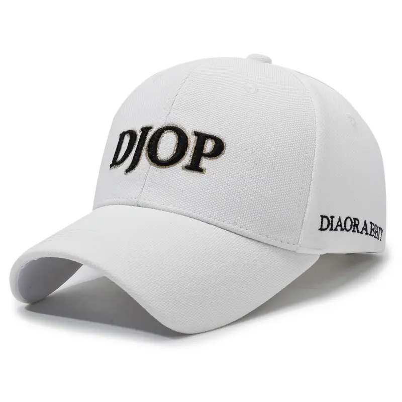 Men's White DJOP Embroidered Baseball Cap - Image 3