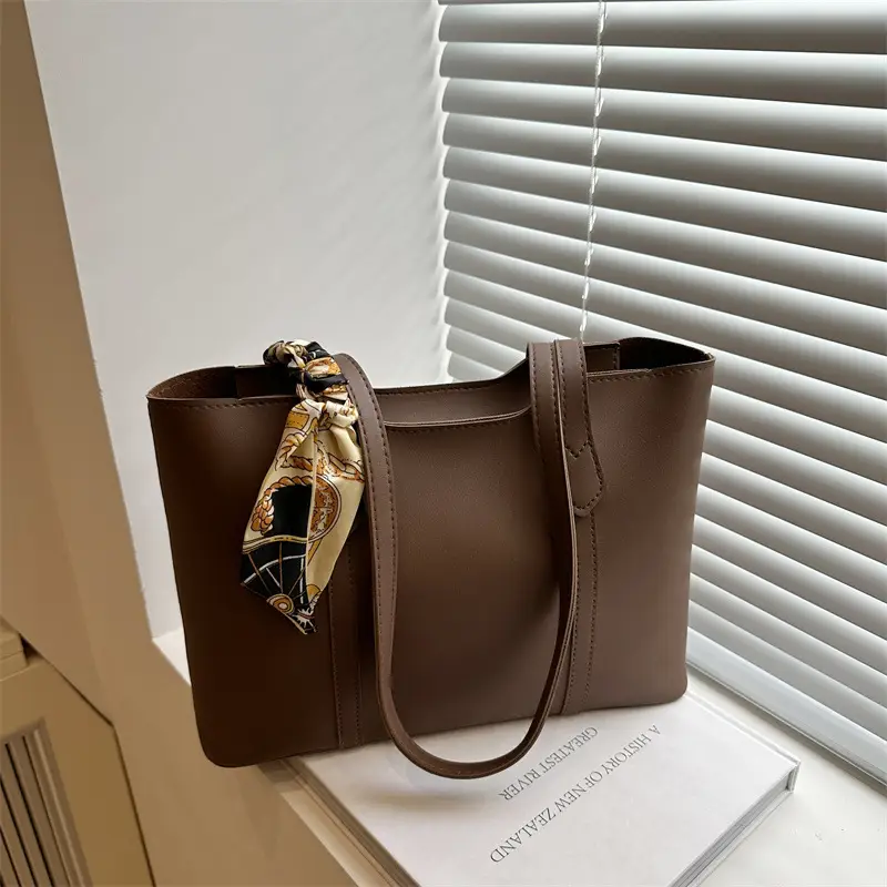 Brown Leather Shoulder Bag for Women College Student - Image 5