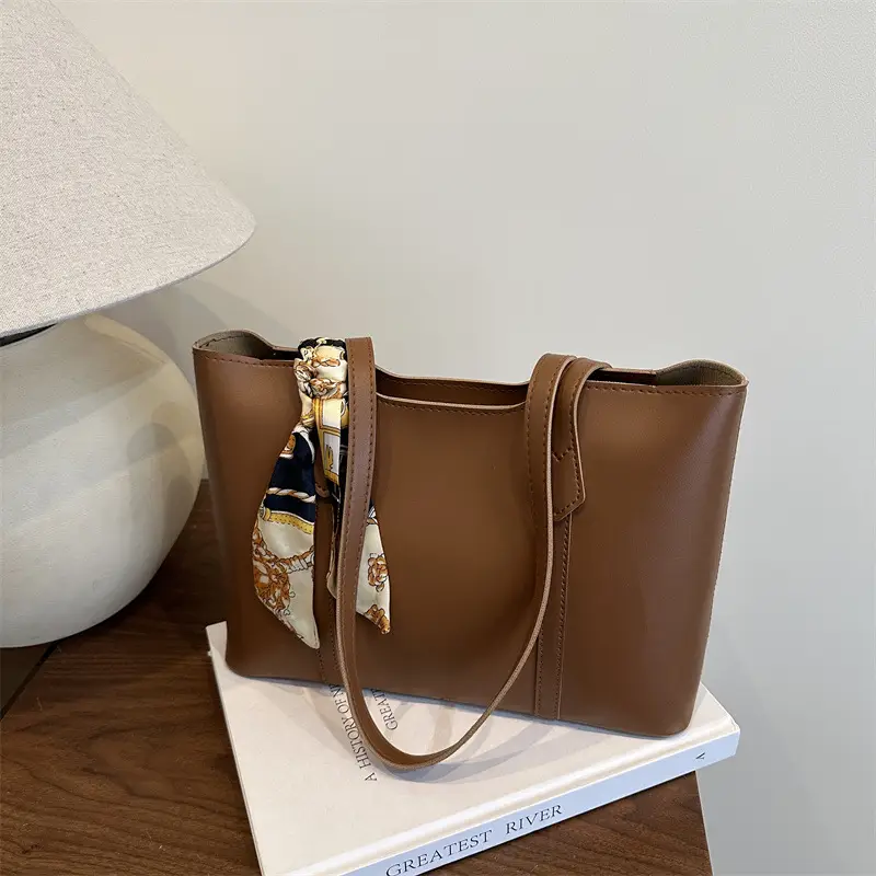 Brown Leather Shoulder Bag for Women College Student - Image 7