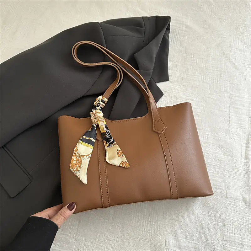 Brown Leather Shoulder Bag for Women College Student - Image 3