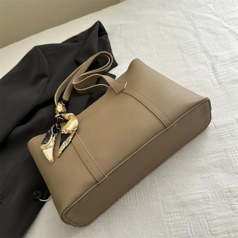 Brown Leather Shoulder Bag for Women College Student - Image 4