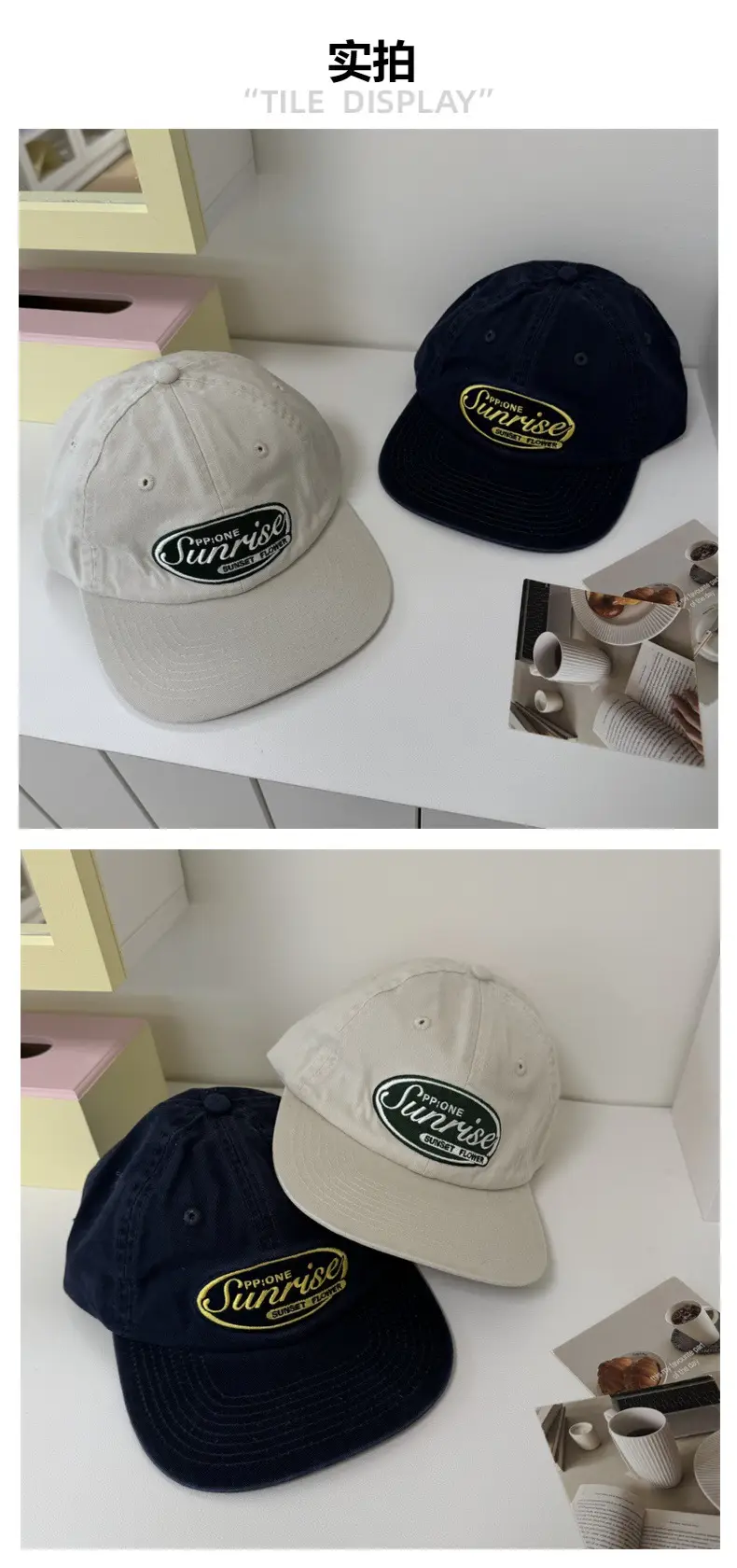 Women's Navy Blue Embroidered Peaked Cap — feature 2