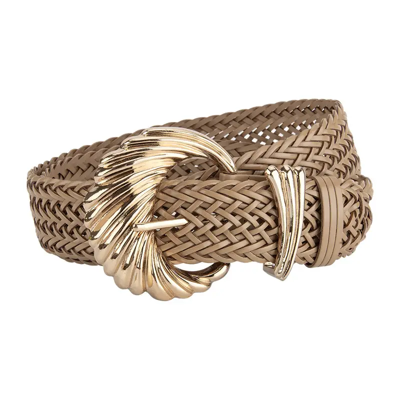 Korean Style Woven Belt for Women White Black Gold - Image 11