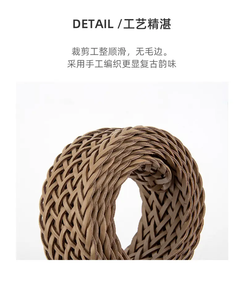 Korean Style Woven Belt for Women White Black Gold — feature 7